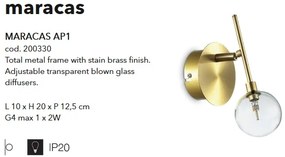 Aplica design clasic MARACAS AP1 alama 200330