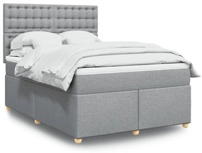 vidaXL Pat continental, gri deschis, 140x200 cm, material textil