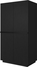 Dulap Nicole dormitor 100 cm - negru mat / mânere negre