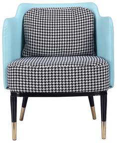 Fotoliu design, model alb-negru/ piele ecologică neo mint, EMREN
