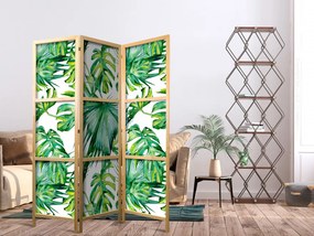 Paravan japonez - Monstera and Palm Leaves I
