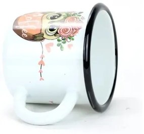 Belis Cană emailată Cafea bufniță, 7 cm, 0,25 l