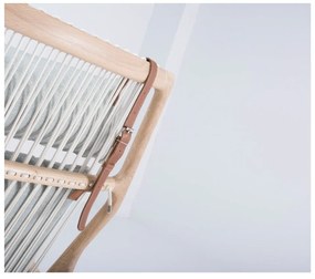 Fotoliu cu construcție din lemn de stejar Gazzda Dedo, albastru - gri