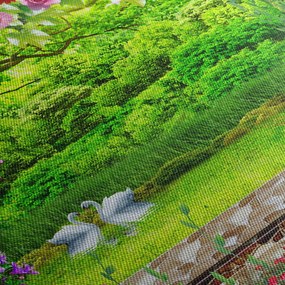 Tablou - Grădina magică cu lebede (150x105 cm)