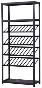 Raft pentru bauturi, 6 polite, Naimeed WR-1, Negru/Wenge