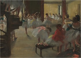 Tablou pe sticlă - Edgar Degas, The Dance Class, reproducere (70x50 cm)