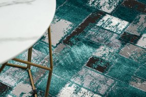 Covor DE LUXE modern 6768 Geometric  - structural verde / antracit