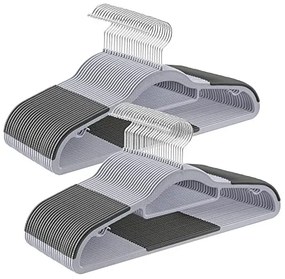 Set de 50 umerase din plastic, Songmics, Gri-Argintiu, 42x21.5x0.5 cm