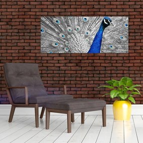 Tablou - păun albastru (120x50 cm)