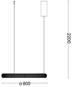 Lustră LED pe cablu Ideal Lux MIRACLE LED/45W/230V d. 80 cm CRI 90 crom mat