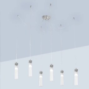 Lustră pe cablu Kolarz 6009.30650 RAGGIO 6xE14/25W/230V argintie
