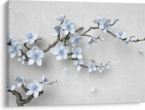 Tablou cu flori albastre (70x50 cm)