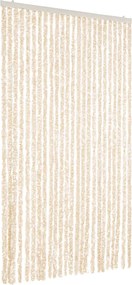 vidaXL Perdea pentru insecte, bej și alb, 100x220 cm, chenille