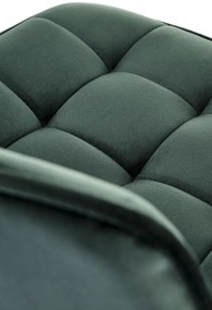 Scaun de bar H120 velvet verde/gold