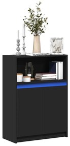 vidaXL Dulap cu LED, negru, 72x34x100 cm, lemn prelucrat