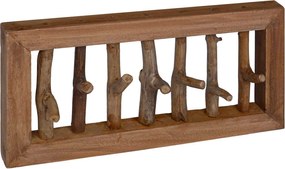 vidaXL Cârlig pentru haine natural 50 x 10 x 25 cm Lemn masiv de mahon