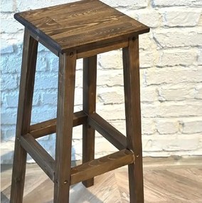 Scaun bar Vinita din lemn, culoare nuc, 80 cm