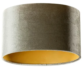 Abajur din catifea verde cu interior auriu oval 25/16/15