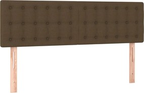 vidaXL Tăblii de pat, maro închis, 144x5x78/88 cm, textil