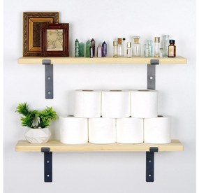 Raft decorativ de perete Dupone 6 (Nuc + negru) . 1093686