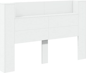 vidaXL Tăblie cap cu raft Alb 160 x 16,5 x 103,5 cm Lemn compozit