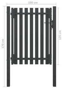 Poarta de gard gradina, antracit, 1 x 1,7 m, otel 1 x 1.7 m