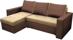 Coltar extensibil Toledo, 226x145x79 cm, 2 lazi depozitare, Reversibil, Maro/Crem