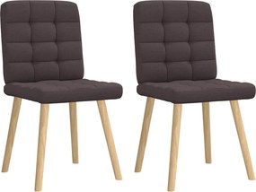 vidaXL Scaune de masă, 2 buc., maro închis, material textil