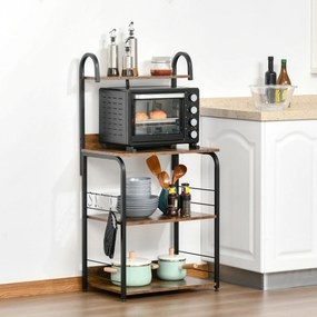 HOMCOM Dulap cu Rafturi pentru Bucătărie, Etajeră Spațioasă 60x40x125 cm, Design Modern, Soluție Depozitare Eficientă | Aosom Romania