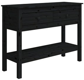 814628 vidaXL Masă consolă, negru, 100x35x75 cm, lemn masiv de pin