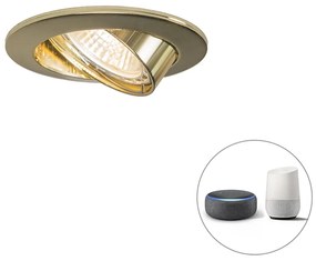 Spotlight inteligent încastrat auriu inclinabil cu Wi-Fi GU10 - Edu