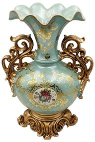 Vaza decorativa PAULETTE, Bleu turcoaz, 22x30cm
