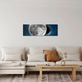 Tablou - Pământul în eclipsa de lună (cu ceas) (90x30 cm)