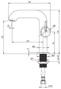 Baterie lavoar baie culoare auriu periat Deante Silia 2