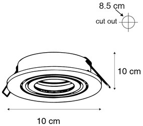 Set de 6 spoturi încastrate moderne, înclinabile - Club
