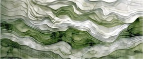 Tablou - Undele verzi și albe (120x50 cm)