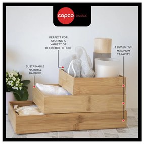 Organizatoare de sertare din bambus în set de 3 Copco - Kitchen Craft