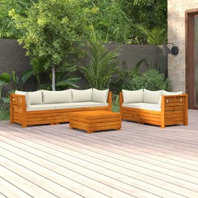 3087290 vidaXL Set mobilier grădină cu perne, 6 piese, lemn masiv acacia