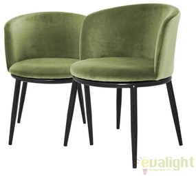 Set de 2 scaune design LUX din otel Filmore verde deschis 111996 HZ