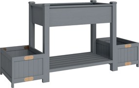 Outsunny Strat Înălțat pentru Grădină, Jardinieră cu Raft, 149x46x76cm, Gri | Aosom Romania