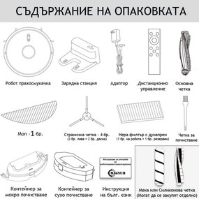 Aspirator robot MAGNUM ONE, Li-Ion 2600 mAh, 30 W, 2700 Pa, Curatare uscata si umeda, Filtrare în 3 etape, Wi-Fi, Control vocal, Alb