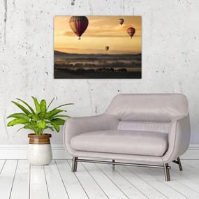 Tablou pe sticlă cu baloane zburând (70x50 cm)