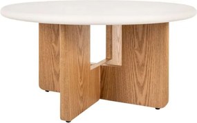 Masuta de cafea rotunda AZONE, ecru/stejar
