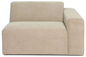 Modul pentru canapea bej din catifea reiată (partea dreaptă) Sting - Scandic