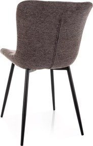 Scaun de dining tapitat ZEVORI, negru/cappuccino