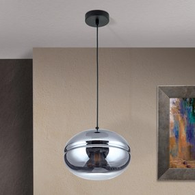 Lustra / Pendul vintage design decorativ RICHARD negru/fumuriu