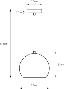 Markslöjd 108987 - Lustru suspendat pe cablu POP 1xE27/40W/230V, diam. 28 cm, maro