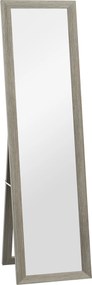 HOMCOM Oglindă Autoportantă Modernă, 37x157 cm, Oglindă de Perete și de Podea în Mărime Naturală cu Ramă din Lemn și Suport, pentru Dormitor, Living și Hol, Gri | Aosom Romania