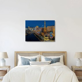 Tablou pe sticlă cu Las Vegas nocturn (70x50 cm)