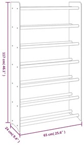 Pantofar, maro, 65x24x117 cm, lemn compozit